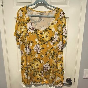 Super Soft Yellow Flower Blouse
